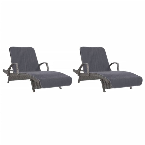 vidaXL Strandhåndklær 2 stk antrasitt 75x200 cm stoff 400 GSM