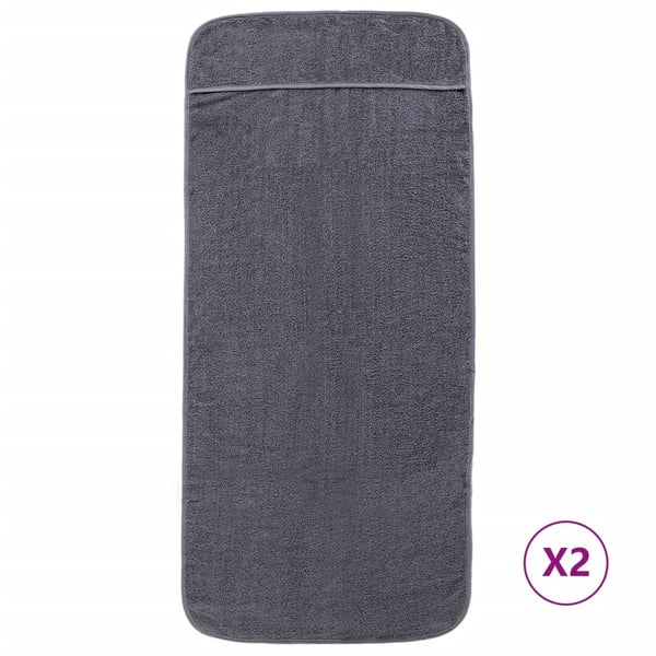 vidaXL Strandhåndklær 2 stk antrasitt 75x200 cm stoff 400 GSM