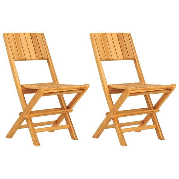 vidaXL Klappstoler 2 stk 47x61x90 cm heltre teak