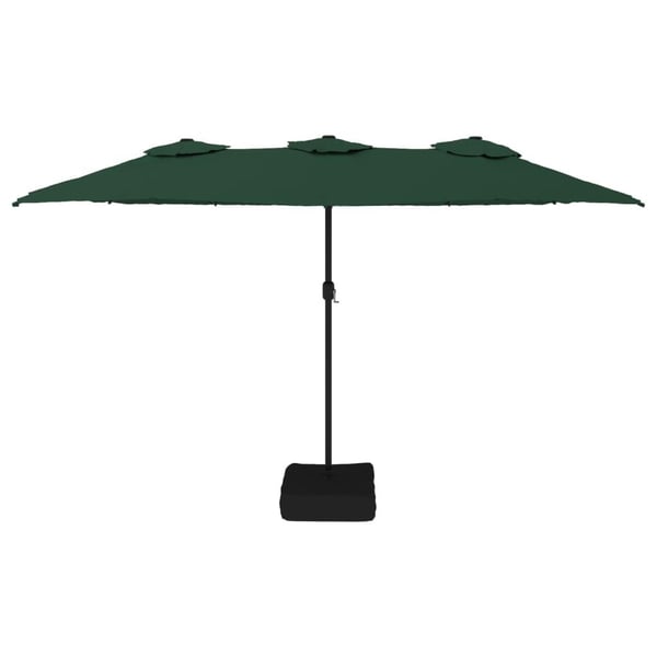 vidaXL Parasoll dobbelt hode med LED grønn 449x245 cm