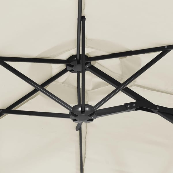 vidaXL Parasoll dobbelt hode med LED sand hvit 316x240 cm