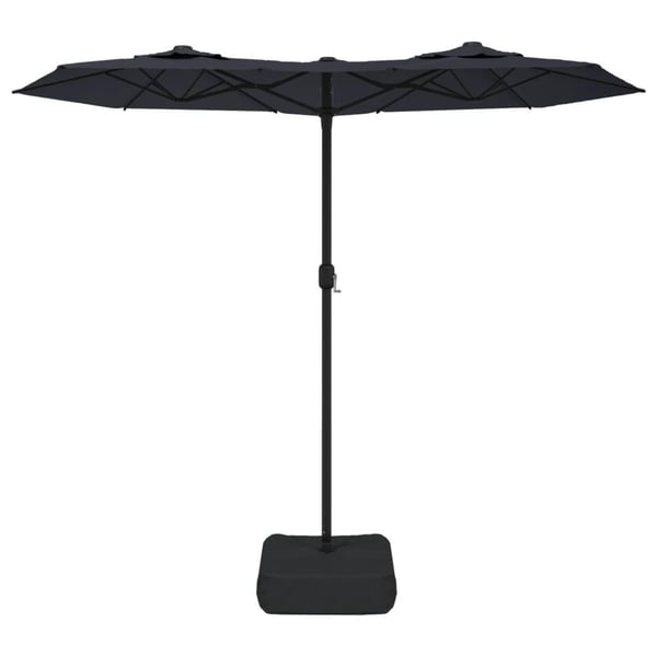 vidaXL parasol m. dobbelt parasoldug 316x240 cm sort