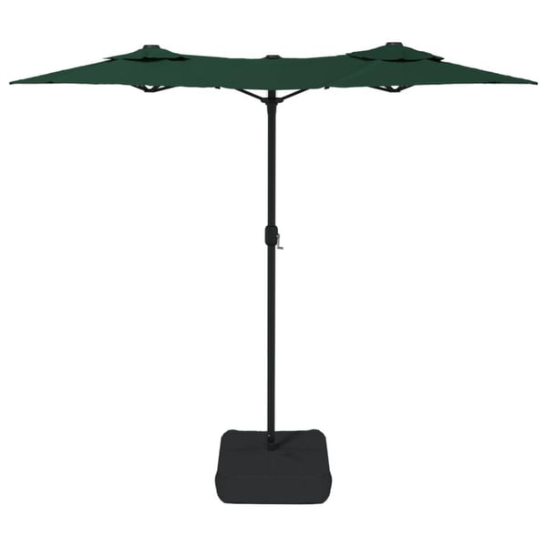 vidaXL parasol m. dobbelt parasoldug 316x240 cm grøn