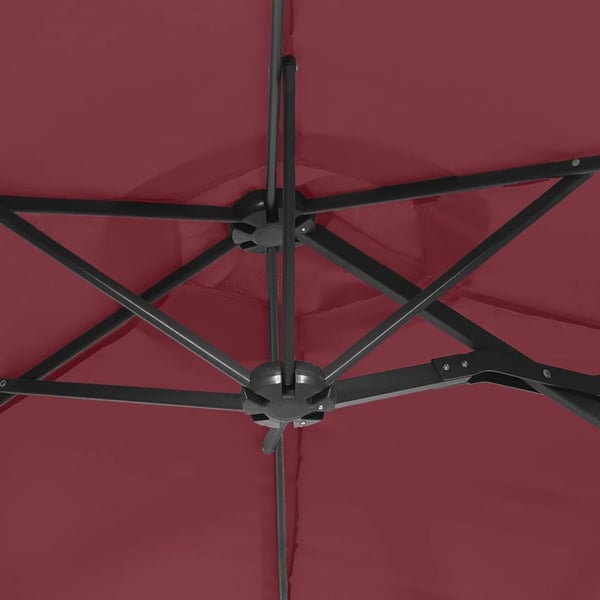 vidaXL parasol m. dobbelt parasoldug 316x240 cm bordeauxrød