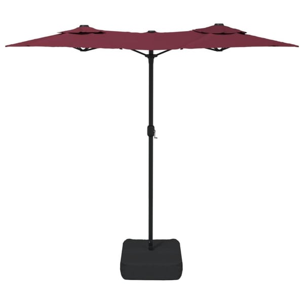 vidaXL parasol m. dobbelt parasoldug 316x240 cm bordeauxrød