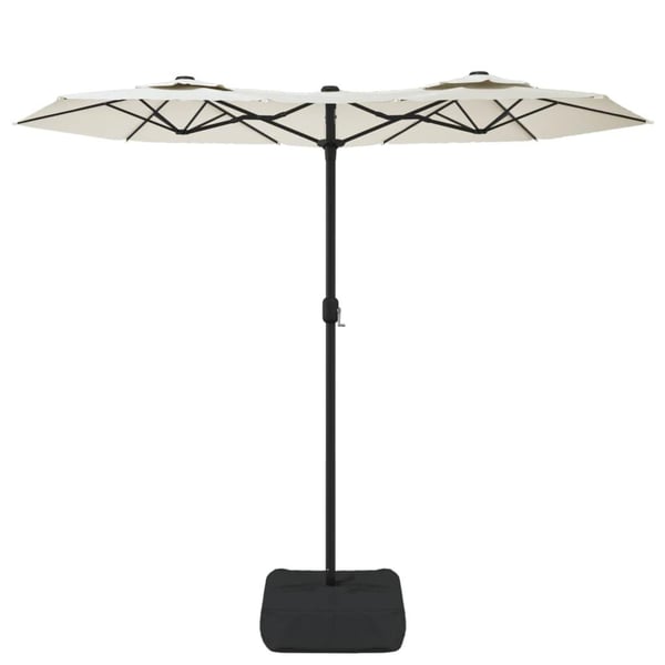 vidaXL parasol m. dobbelt parasoldug 316x240 cm sandhvid