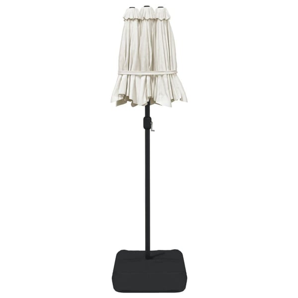 vidaXL parasol m. dobbelt parasoldug 316x240 cm sandhvid