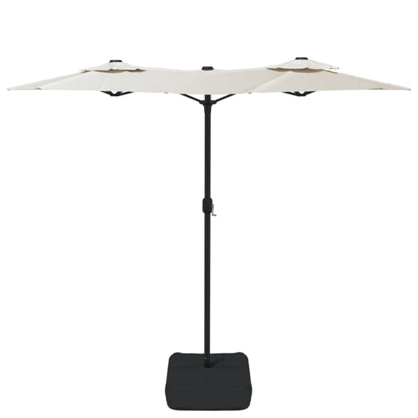 vidaXL parasol m. dobbelt parasoldug 316x240 cm sandhvid