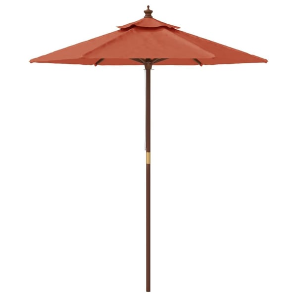 vidaXL Hageparasoll med trestang terrakotta 196x231 cm