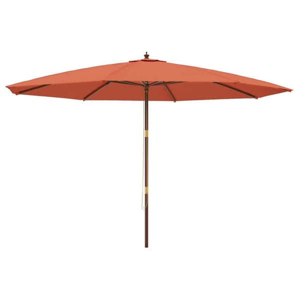 vidaXL Hageparasoll med trestang terrakotta 400x273 cm