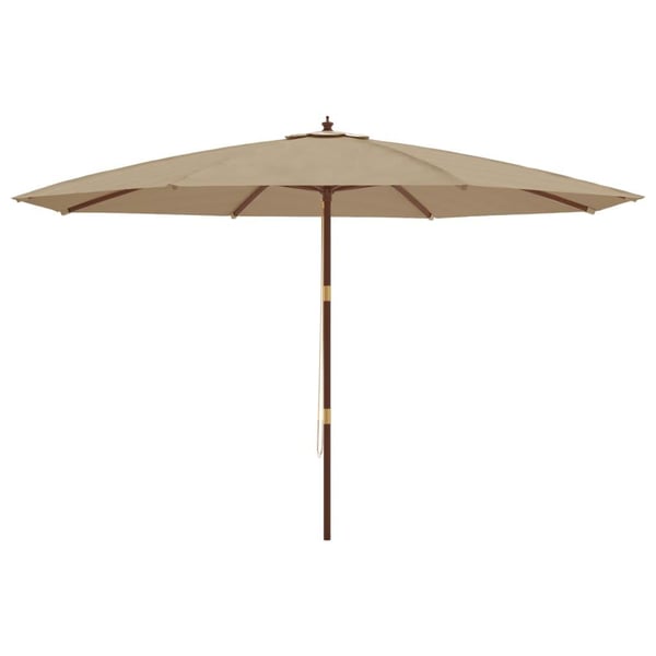 vidaXL Hageparasoll med trestang gråbrun 400x273 cm
