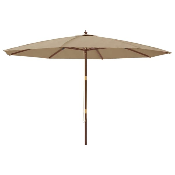 vidaXL Hageparasoll med trestang gråbrun 400x273 cm