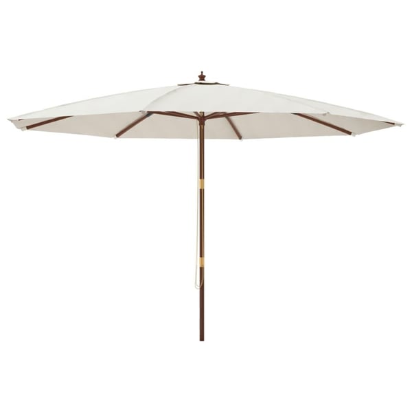 vidaXL Hageparasoll med trestang sand 400x273 cm