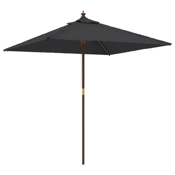 vidaXL Hageparasoll med trestang svart 198x198x231 cm
