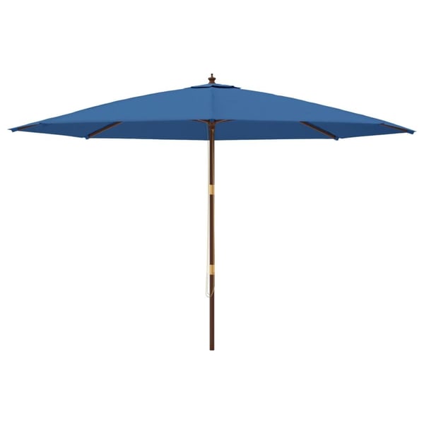 vidaXL haveparasol med træstang 400x273 cm azurblå