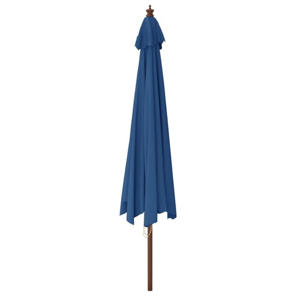 vidaXL haveparasol med træstang 400x273 cm azurblå
