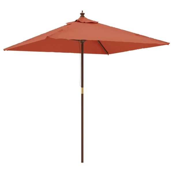 vidaXL Hageparasoll med trestang terrakotta 198x198x231 cm