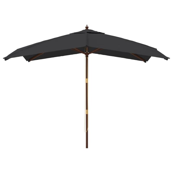 vidaXL Hageparasoll med trestang svart 300x300x273 cm