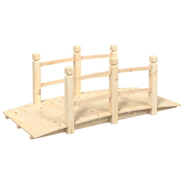vidaXL Puutarhasilta kaiteilla 150x67x56 cm täysi kuusi
