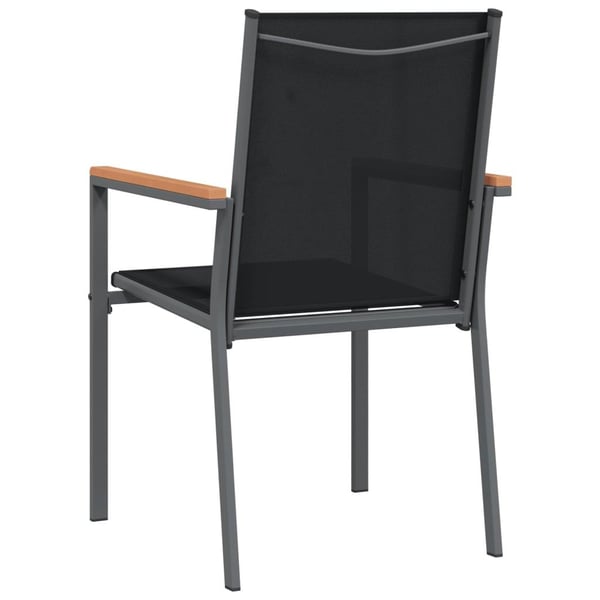 vidaXL Hagestoler 2 stk svart 55x61,5x90 cm textilene og stål