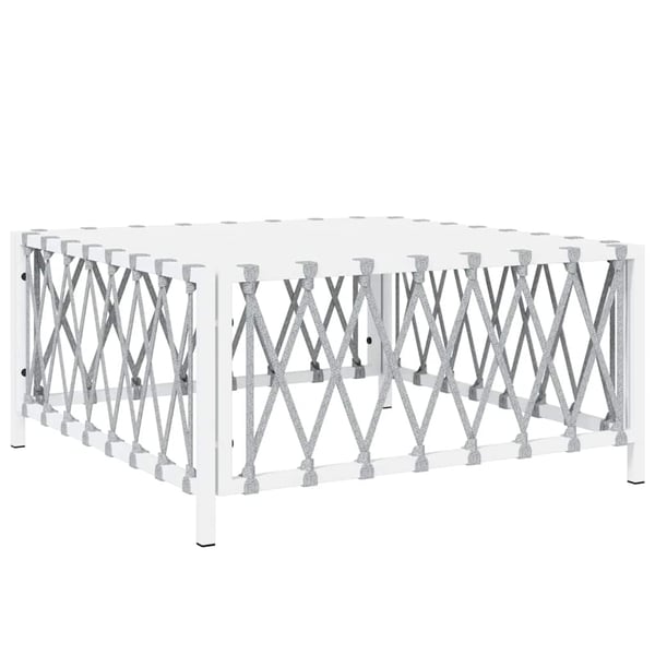 vidaXL havebord 70x70x34 cm vævet stof hvid
