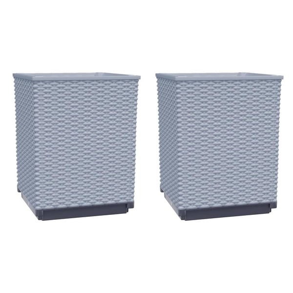 vidaXL Plantekasser 2 stk lysegrå 30x30x37 cm polypropylen