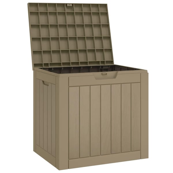 vidaXL Hageoppbevaringsboks lysebrun 55,5x43x53 cm polypropylen
