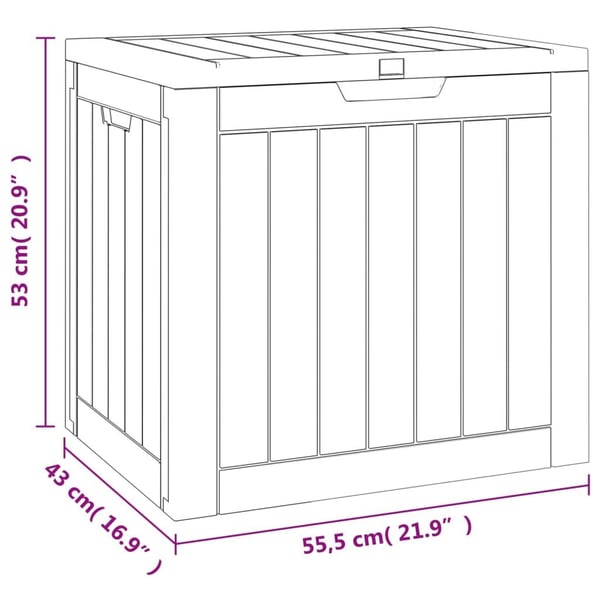 vidaXL opbevaringskasse til haven 55,5x43x53 cm polypropylen sort