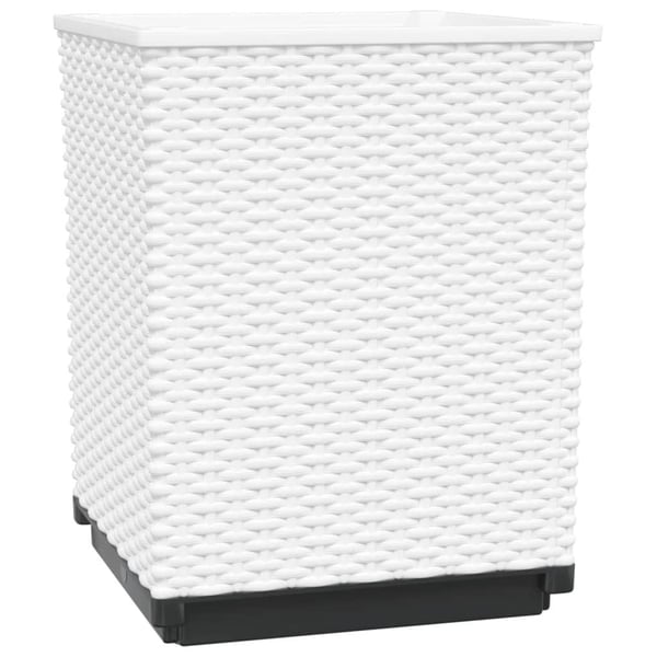 vidaXL Plantekasser 4 stk hvit 30x30x37 cm polypropylen