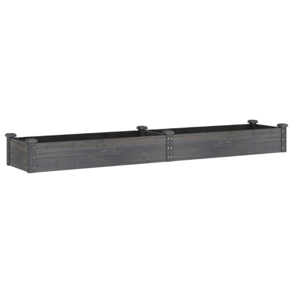 vidaXL Høybed med foring grå 240x45x25 cm heltre gran