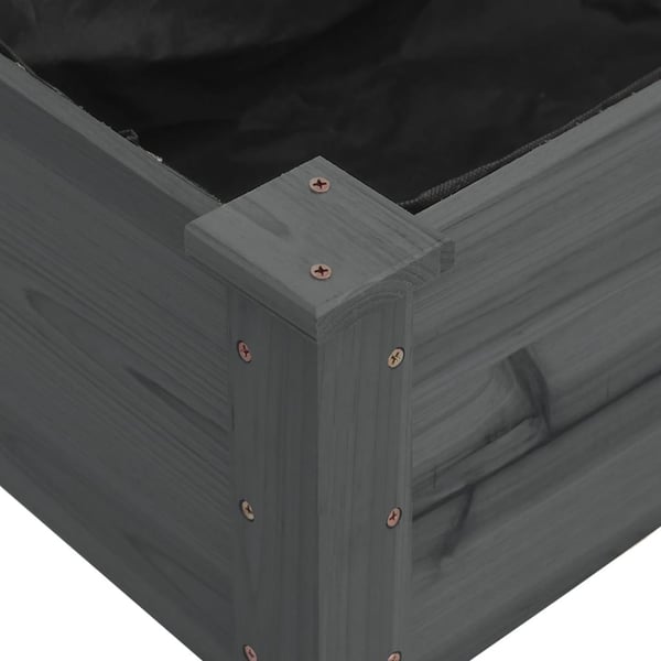 vidaXL Høybed med foring grå 240x60x25 cm heltre gran