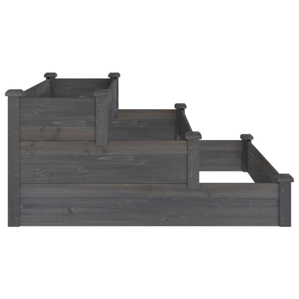 vidaXL højbed 120x120x56 cm massivt fyrretræ grå