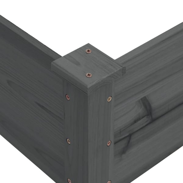 vidaXL højbed 120x120x56 cm massivt fyrretræ grå