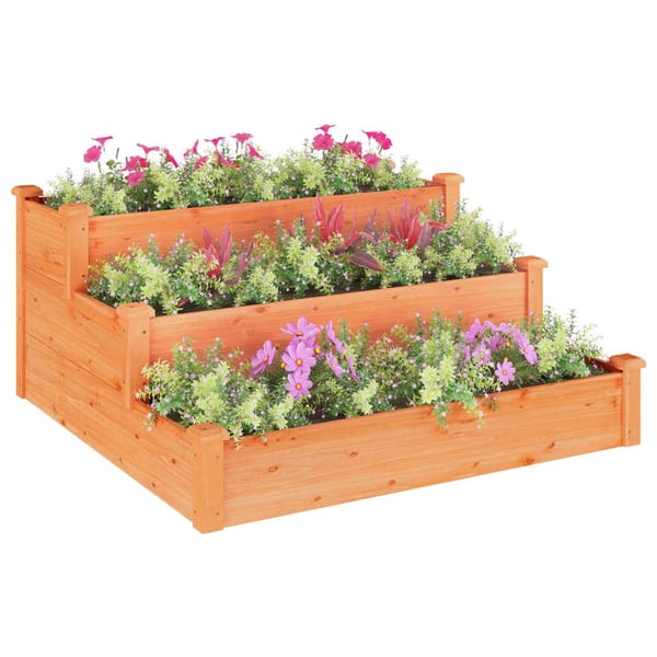 vidaXL Høybed brun 120x120x56 cm heltre gran