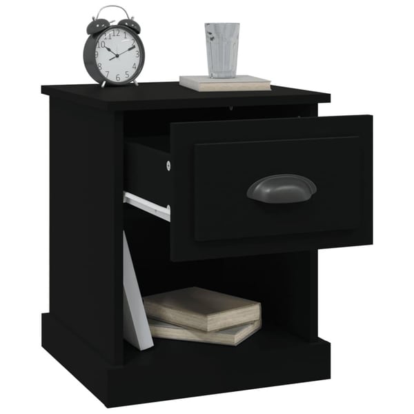 vidaXL sengeborde 2 stk. 39x39x47,5 cm konstrueret træ sort