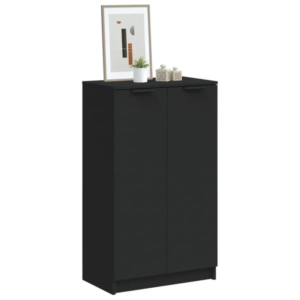 vidaXL skoskab 59x35x100 cm konstrueret træ sort