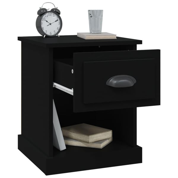 vidaXL Nattbord svart 39x39x47,5 cm konstruert tre