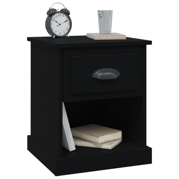 vidaXL Nattbord svart 39x39x47,5 cm konstruert tre