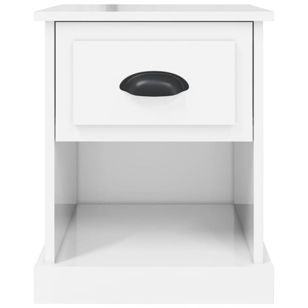 vidaXL Nattbord høyglans hvit 39x39x47,5 cm konstruert tre