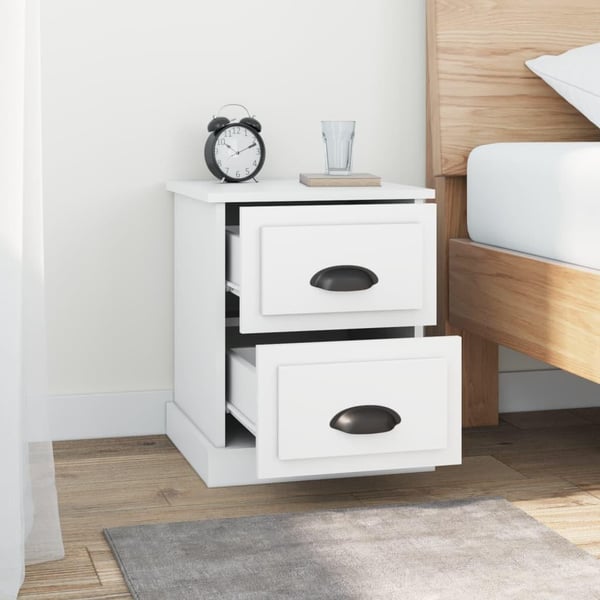 vidaXL Nattbord hvit 39x39x47,5 cm konstruert tre