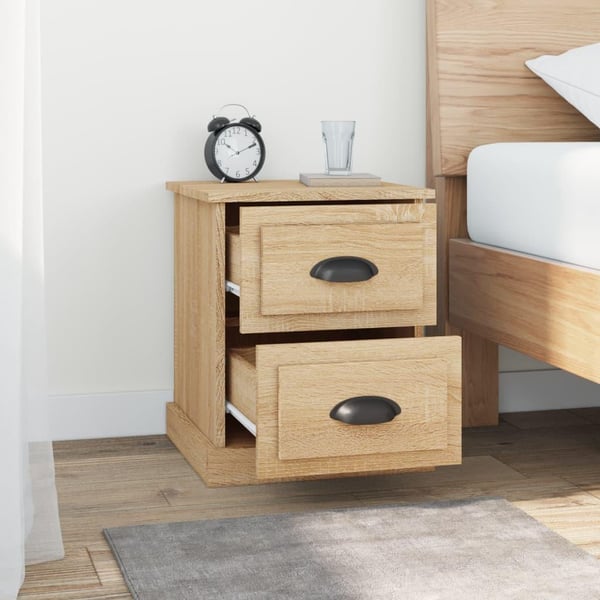 vidaXL Nattbord sonoma eik 39x39x47,5 cm konstruert tre