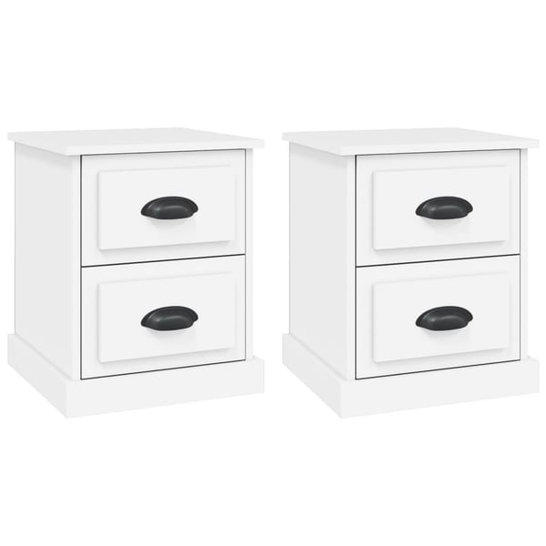 vidaXL Nattbord 2 stk hvit 39x39x47,5 cm konstruert tre