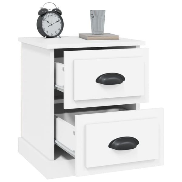 vidaXL Nattbord 2 stk hvit 39x39x47,5 cm konstruert tre