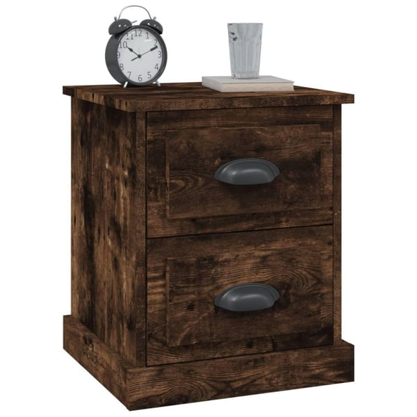 vidaXL Nattbord 2 stk røkt eik 39x39x47,5 cm konstruert tre