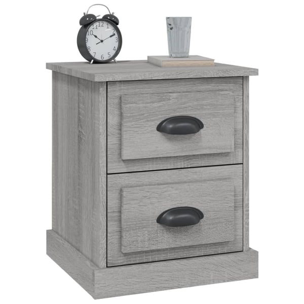vidaXL Yöpöydät 2 kpl harmaa sonoma 39x39x47,5 cm tekninen puu