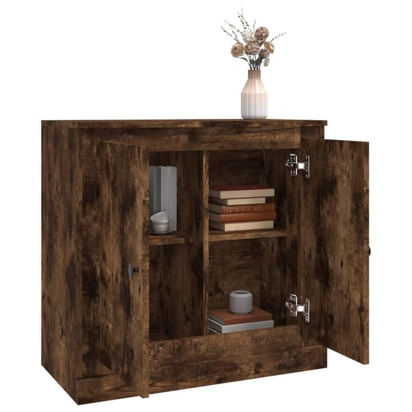 vidaXL Skjenk røkt eik 70x35,5x67,5 cm konstruert tre