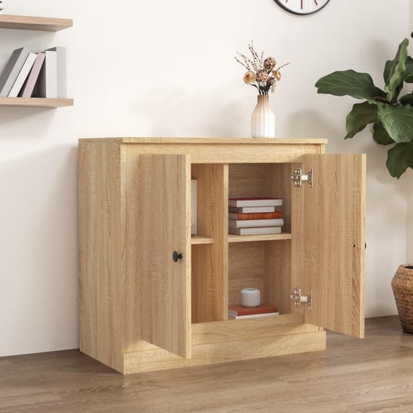 vidaXL Skjenk sonoma eik 70x35,5x67,5 cm konstruert tre