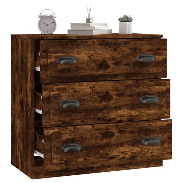 vidaXL Skjenk røkt eik 70x35,5x67,5 cm konstruert tre