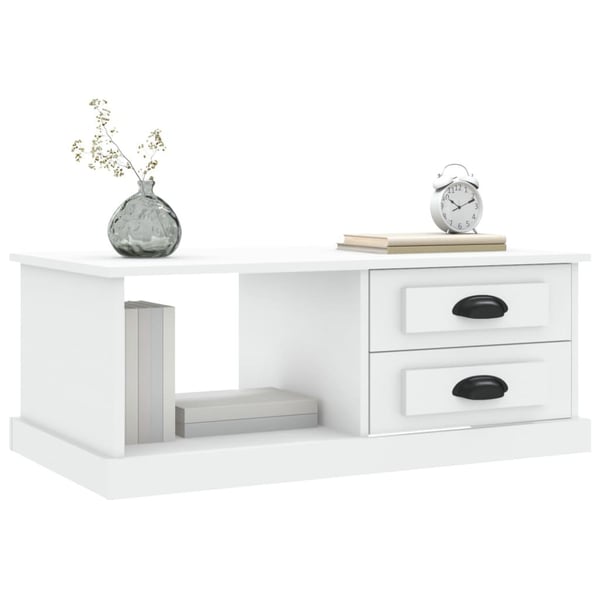 vidaXL Salongbord hvit 90x50x35 cm konstruert tre