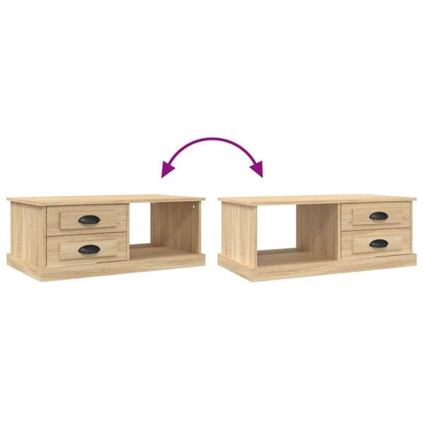 vidaXL Salongbord sonoma eik 90x50x35 cm konstruert tre